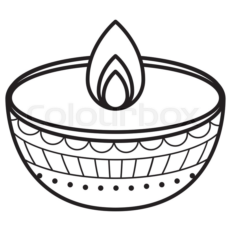 799x800 Diwali Lamp Icon Over White Stock Vector Colourbox