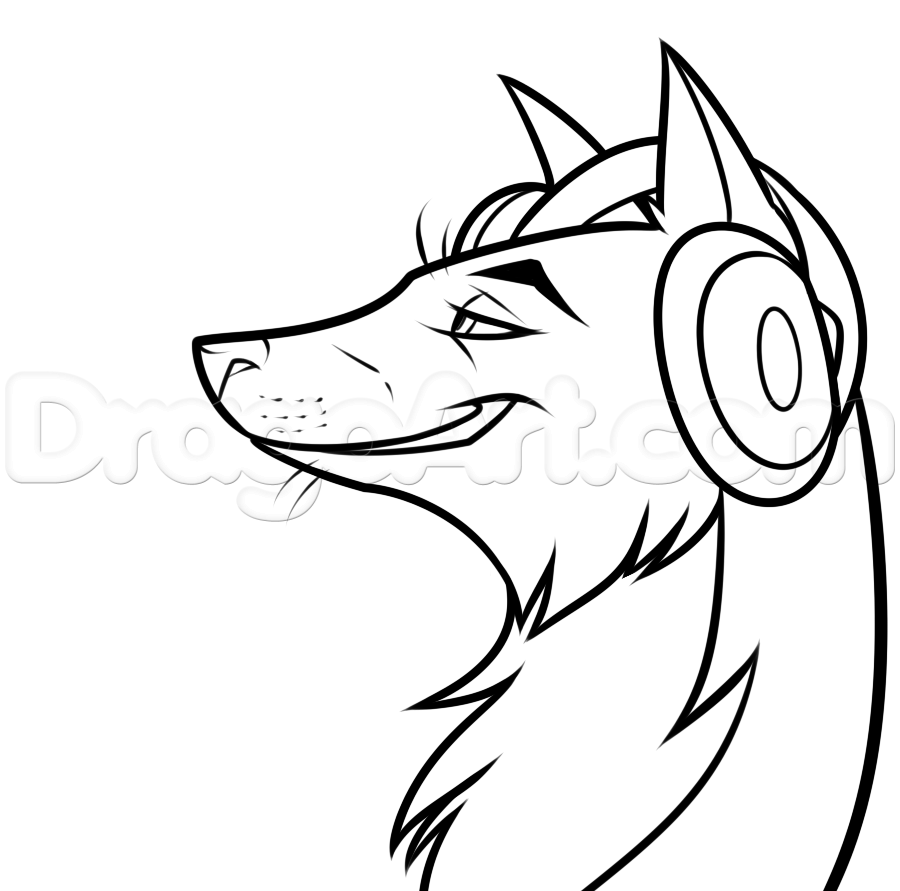 900x891 Dj Wolf Drawing Lesson, Step