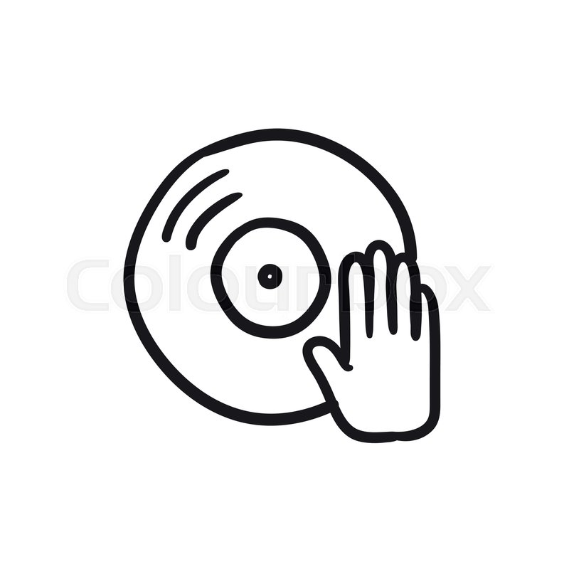 800x800 Disc With Dj Hand Vector Sketch Icon Stock Vector Colourbox