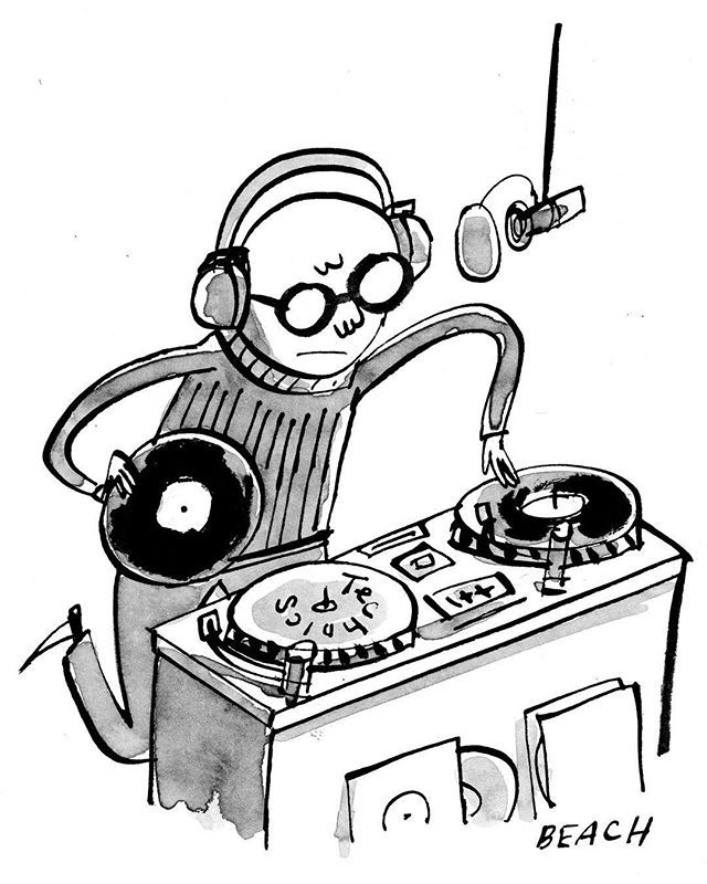 640x800 Mixin' Pen And Ink Drawing Of A Dj On The Decks