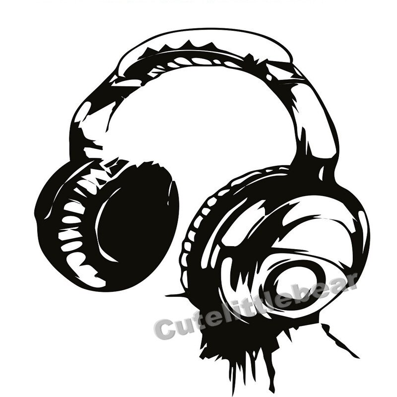 800x800 Headphones Music Dj Wall Stickers Art Design Wall Decal Available