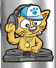 190x228 Dj Cat Cat Turntable Music Mc Comic Water Bottle Spreadshirt