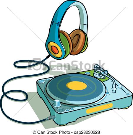 450x459 Dj Set Vector Turntable And Headphone Drawing Cartoon Vector