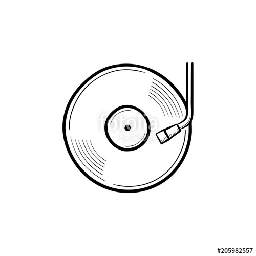 500x500 Phonograph And Turntable Hand Drawn Outline Doodle Icon Vinyl