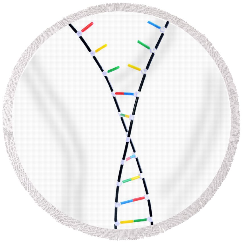 850x850 Double Helix Dna Model Round Beach Towel For Sale