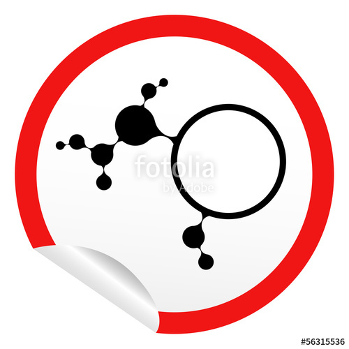 500x500 Sticker Icon Web Button With Dna Molecule Structure Draw Stock