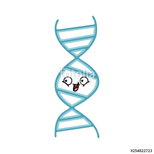 500x500 Flat Color Retro Cartoon Dna Strand Stock Image And Royalty Free