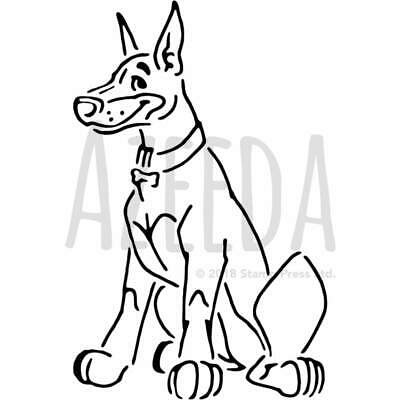 400x400 'doberman dog' wall stencil template