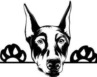 340x270 Doberman Clipart Etsy