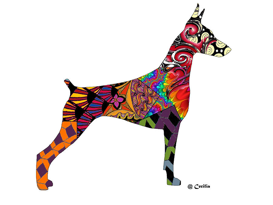 900x675 The Doberman In Eternity Drawing