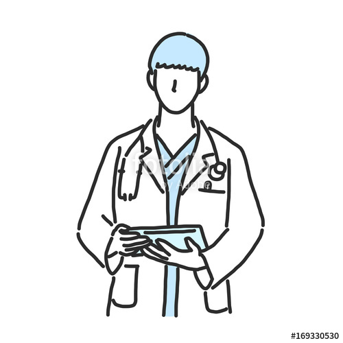 500x500 Doctor Line Drawing And Hand Drawn Vector Illustration Stock
