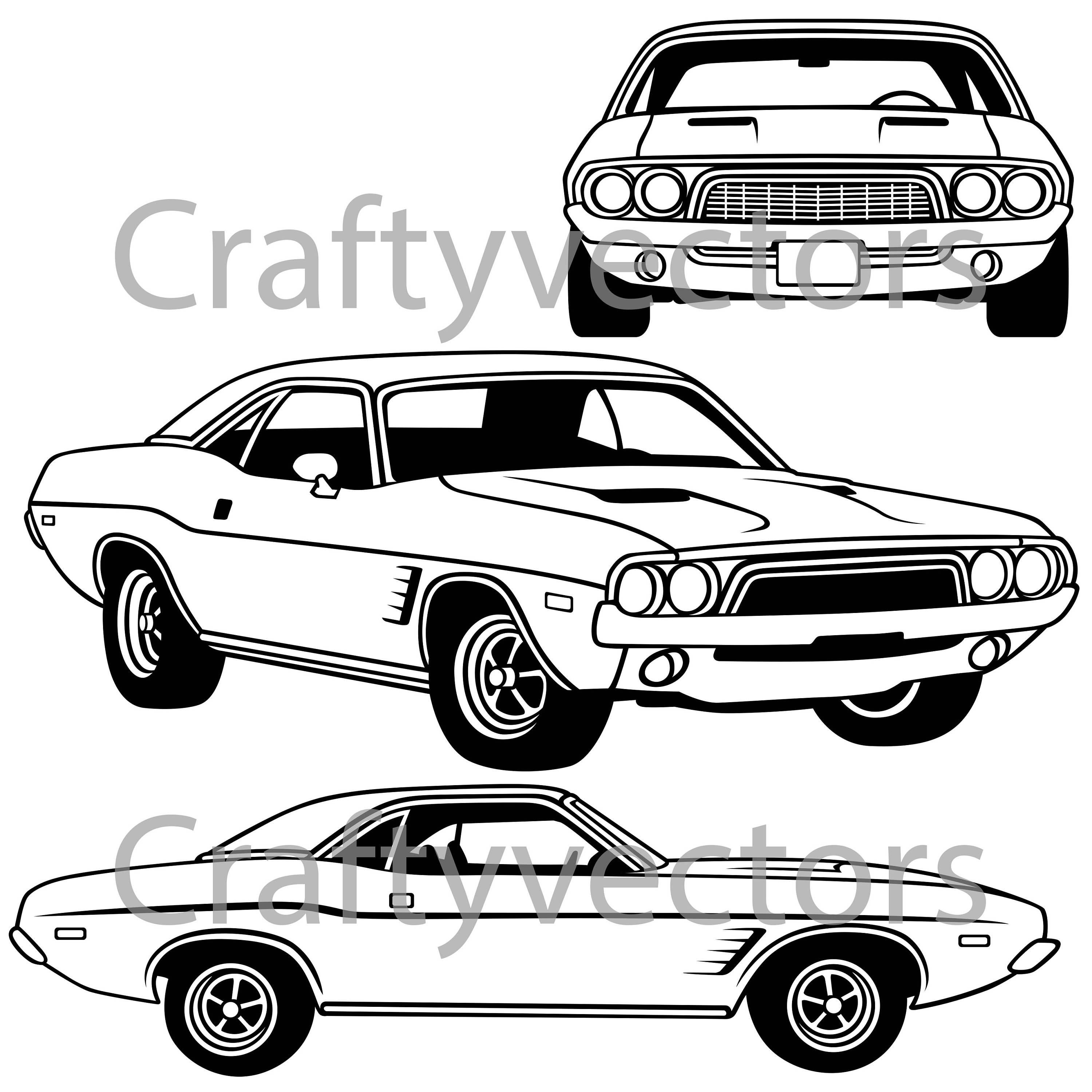 3000x3000 Dodge Challenger First Generation Vector Etsy