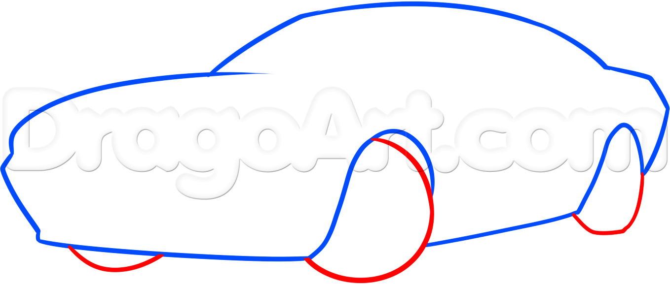 1358x581 How To Draw A Dodge Challenger, Step