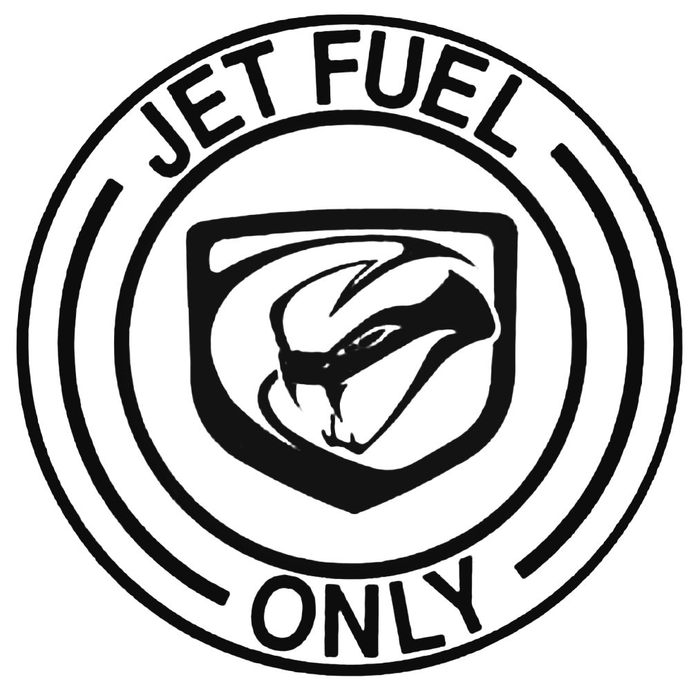 1000x1000 Jet Fuel Only Tankklep Dodge Viper Decal Sticker