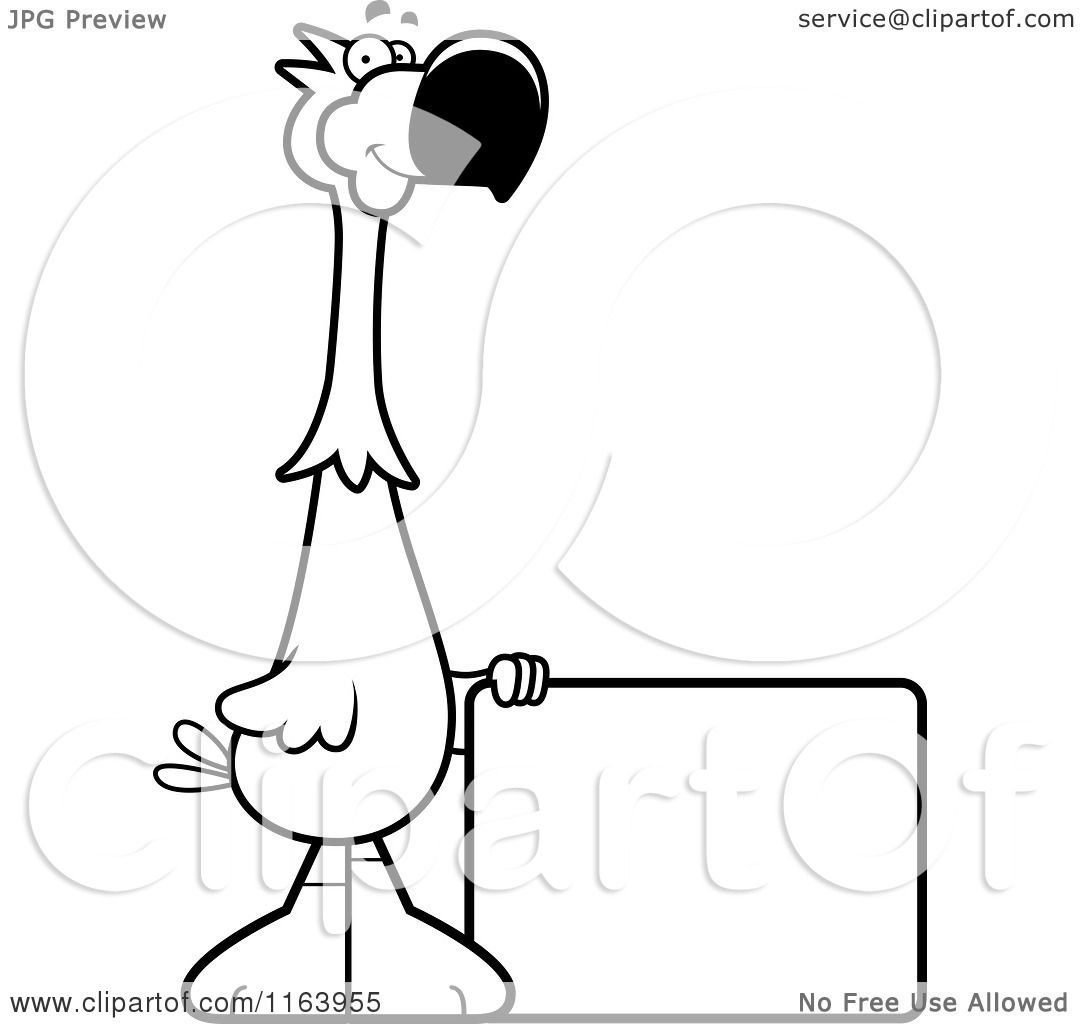 1080x1024 Cartoon Of A Dodo Bird Mascot With A Sign