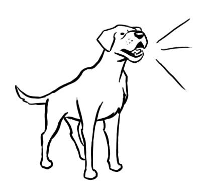 408x382 Dog Barking Drawing