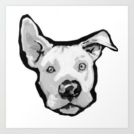 264x264 Black And White Dog Art Prints