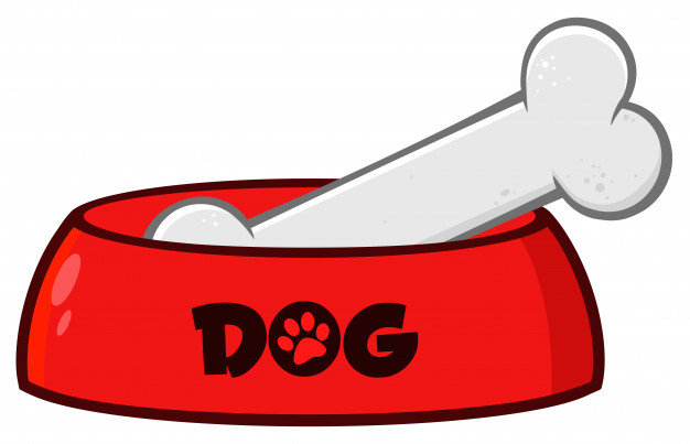 626x403 Red Dog Bowl With Animal Food And Bone Drawing Simple Design