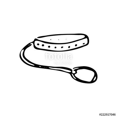 500x500 Hand Drawn Dog Collar Doodle Sketch Style Icon Decoration