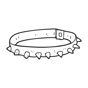 300x300 Freehand Drawn Black And White Cartoon Dog Collar Royalty Free