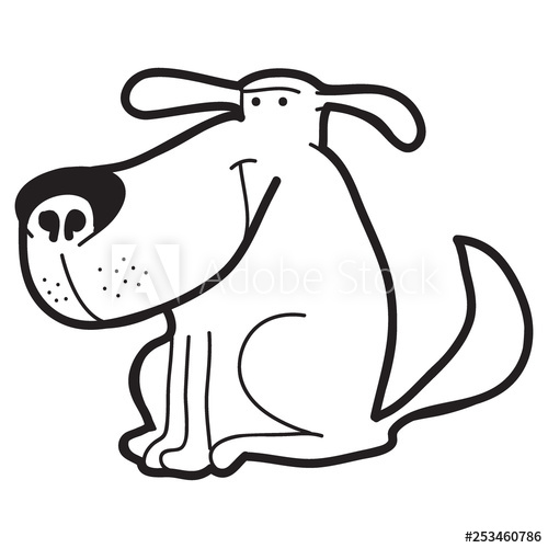500x500 Cartoon Doodle Illustration Of Cute Dog For Coloring Book, T Shirt