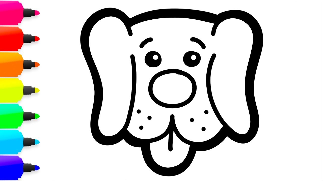 1280x720 The Coloring Dog Painting For Kids Drawing Pets