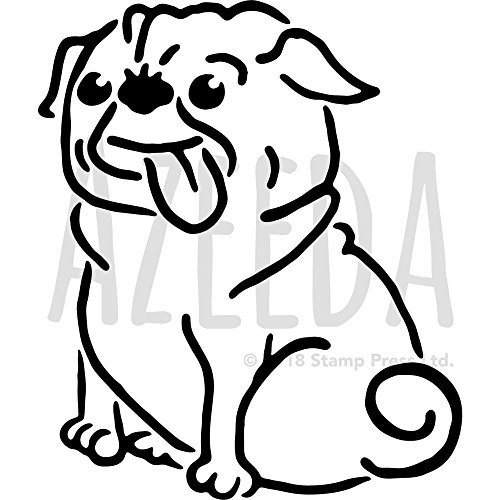 500x500 Azeeda Large 'happy Pug Dog' Wall Stencil Template