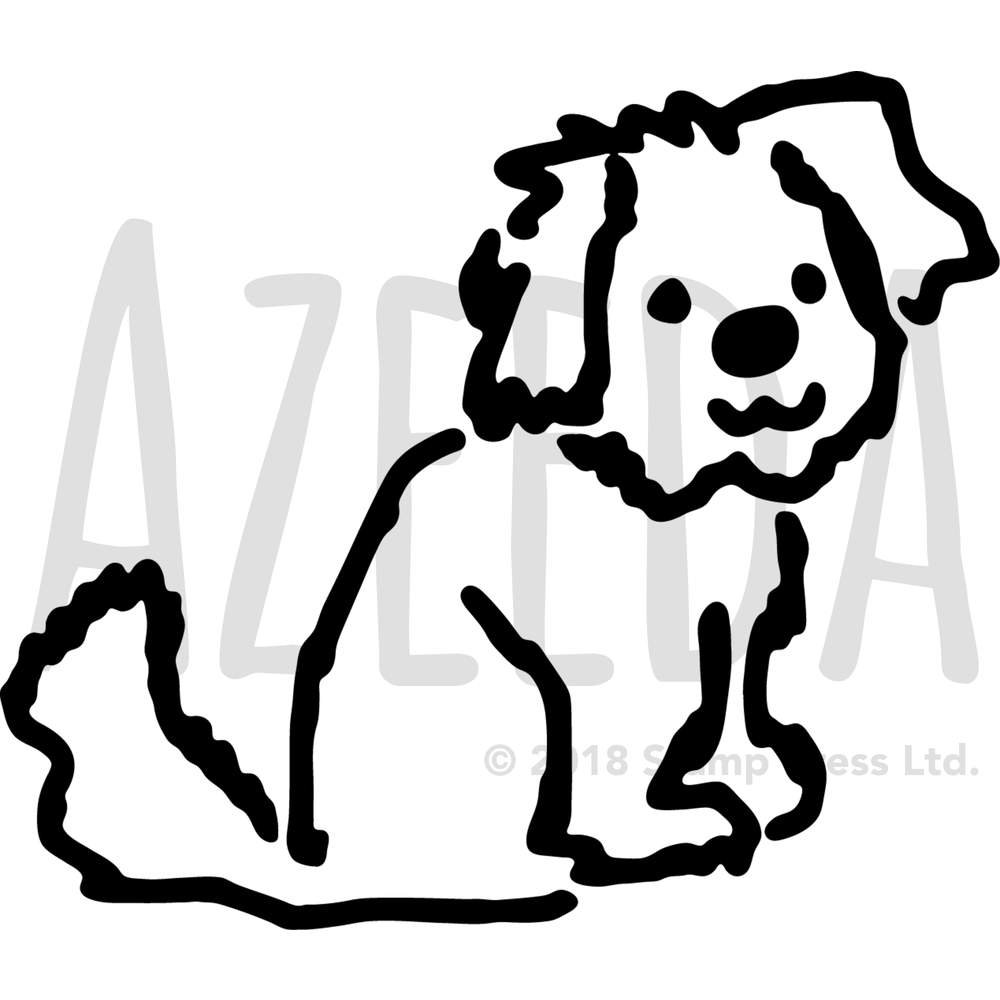 1000x1000 Azeeda Large 'sitting Puppy Dog' Wall Stencil Template