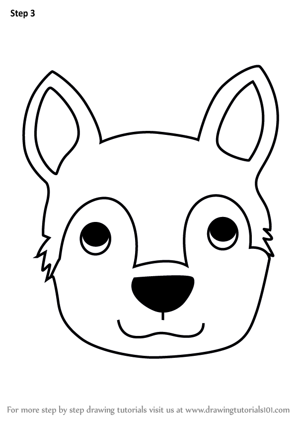 602x848 Learn How To Draw A Husky Dog Face For Kids