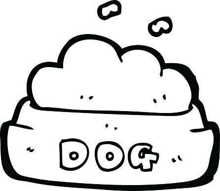 446x387 Line Drawing Cartoon Dog Food Premium Clipart