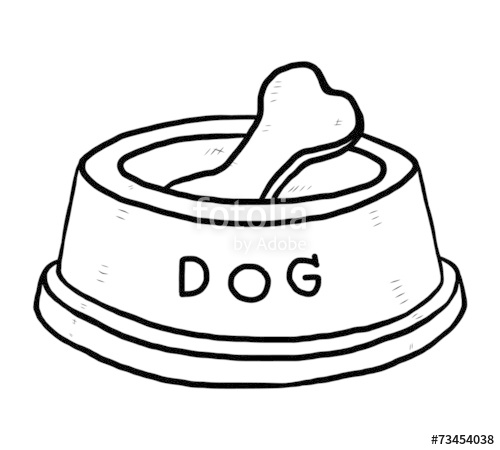 500x450 Bone In Dog Food Bowl Stock Image And Royalty Free Vector