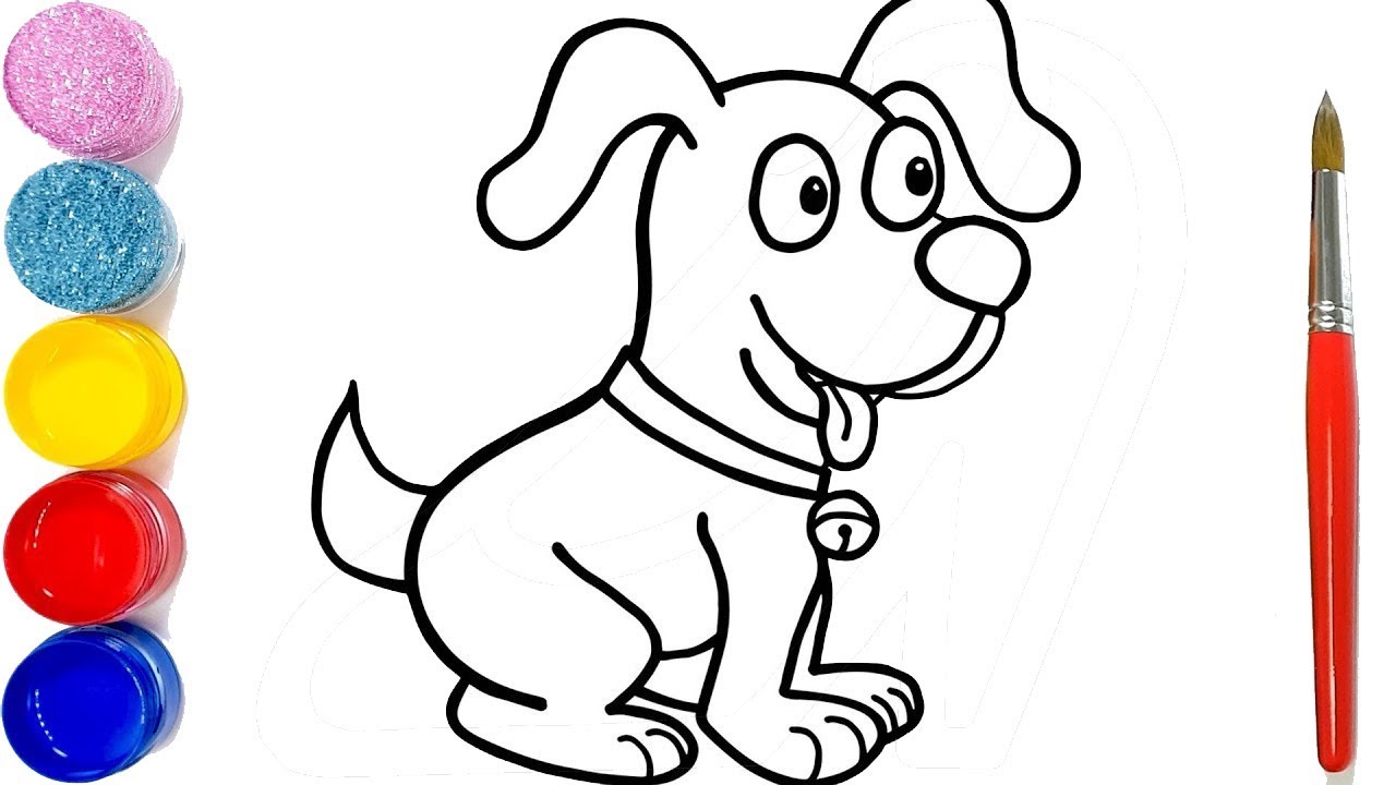 1280x720 How To Draw Dog Coloring For Kids