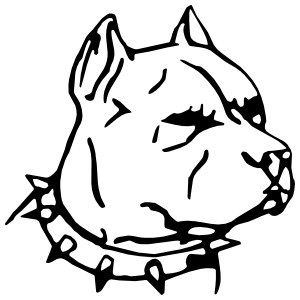 300x300 Pitbull Dog Head Sticker