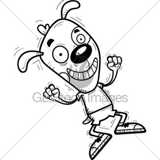 325x325 Cartoon Dog Jumping Gl Stock Images