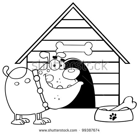 450x434 Black And White Puppy Dog House Clipart Collection