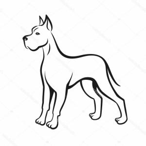 300x300 Stock Illustration Dog Line Drawing Great Dane Lazttweet