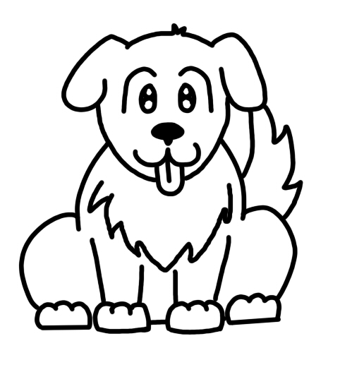516x527 Dog Line Art Group With Items