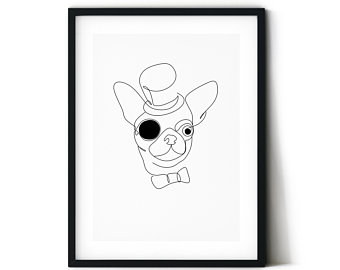 340x270 One Line Dog Art Etsy