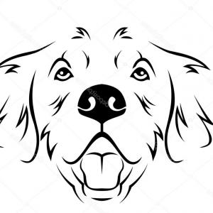 300x300 Photostock Vector Hang Line Drawing Standing Dog Breed Basset