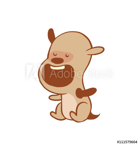480x500 Vector Cartoon Image Of A Funny Little Dog, Light Brown Color