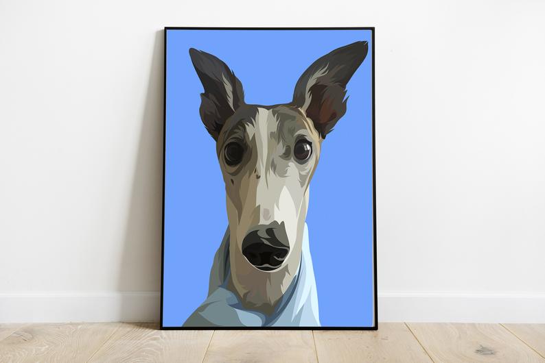 794x530 custom dog portrait dog drawing portrait from photo best etsy