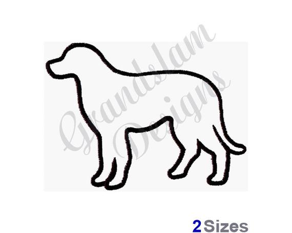 570x456 Labrador Dog Outline Machine Embroidery Design Etsy