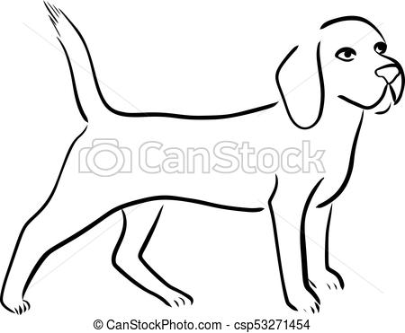 450x371 Outline Isolated Illustration Of Beagle Dog Breed