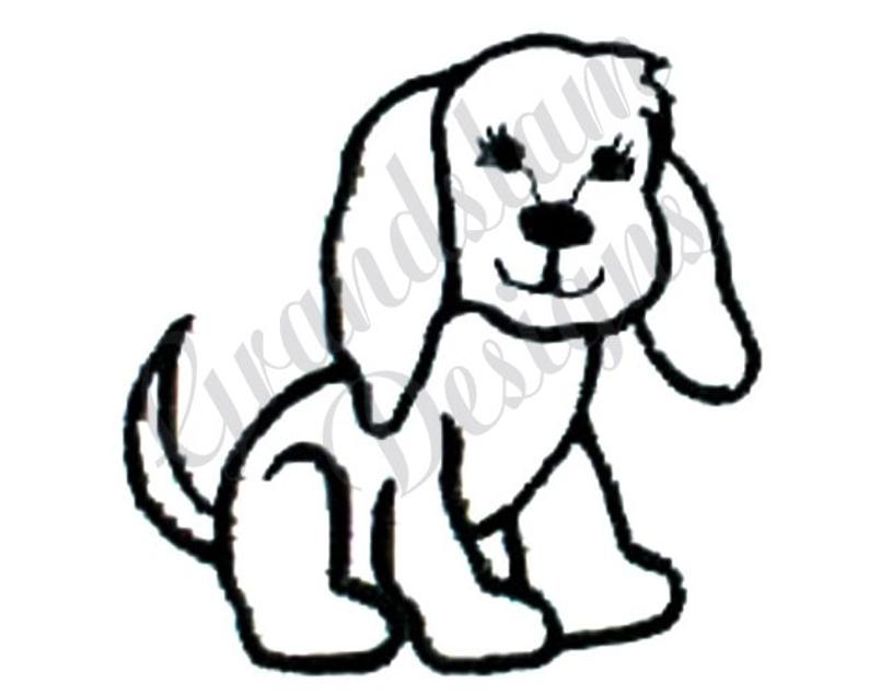 794x635 Puppy Dog Outline Machine Embroidery Design Etsy