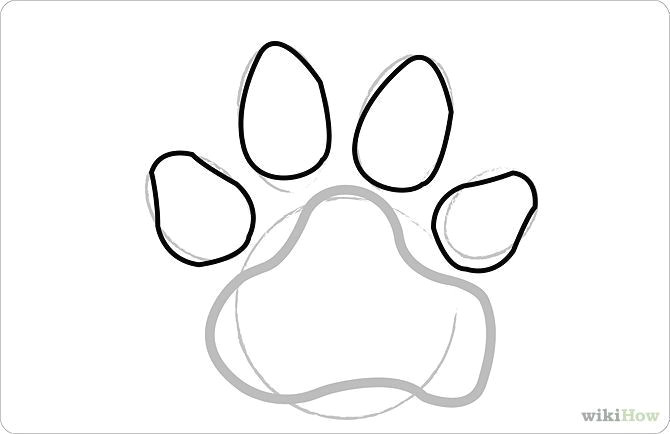 670x434 Drawing Dog With Shapes How To Draw Dog Paw Prints Steps