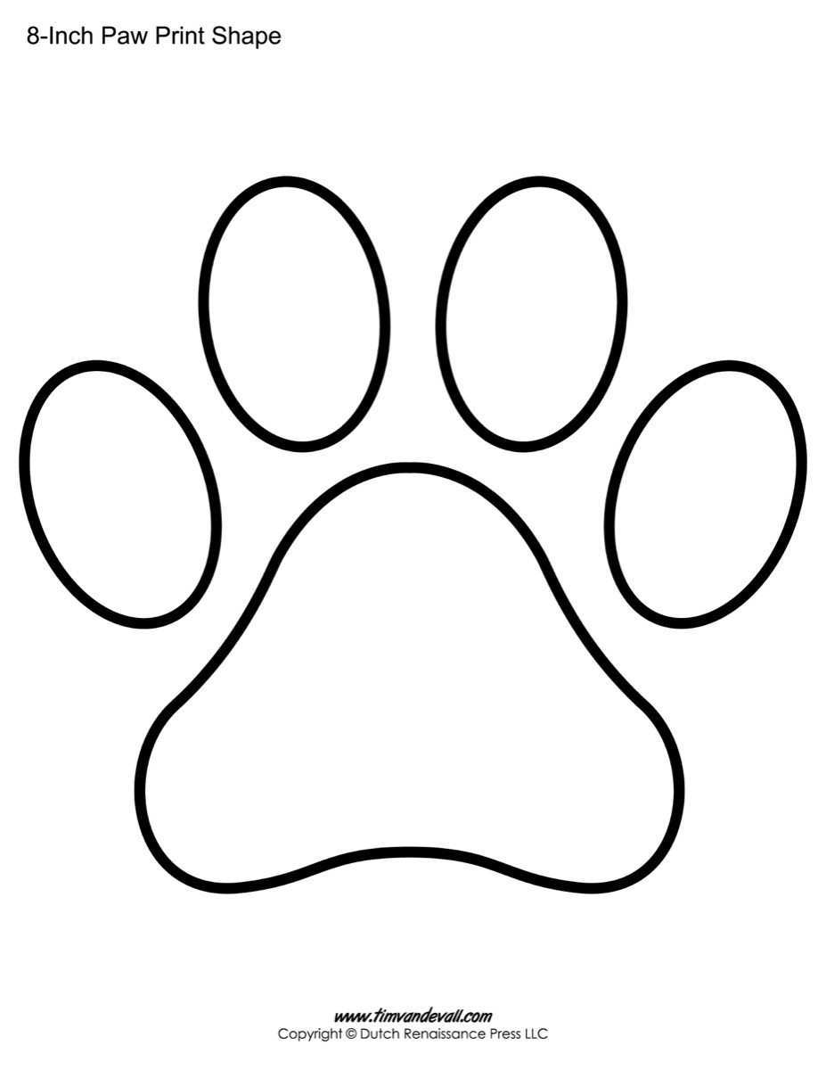 927x1200 Paw Print Coloring