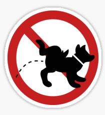 210x230 dog pee drawing stickers redbubble