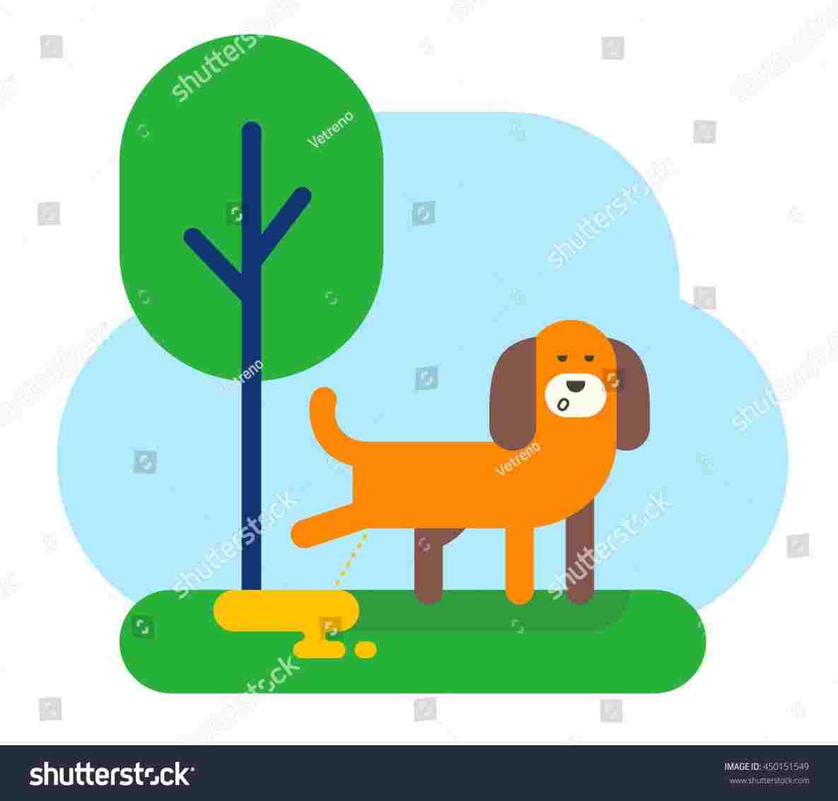 1185x1133 cartoon drawing of dogs standing peeing on a wall