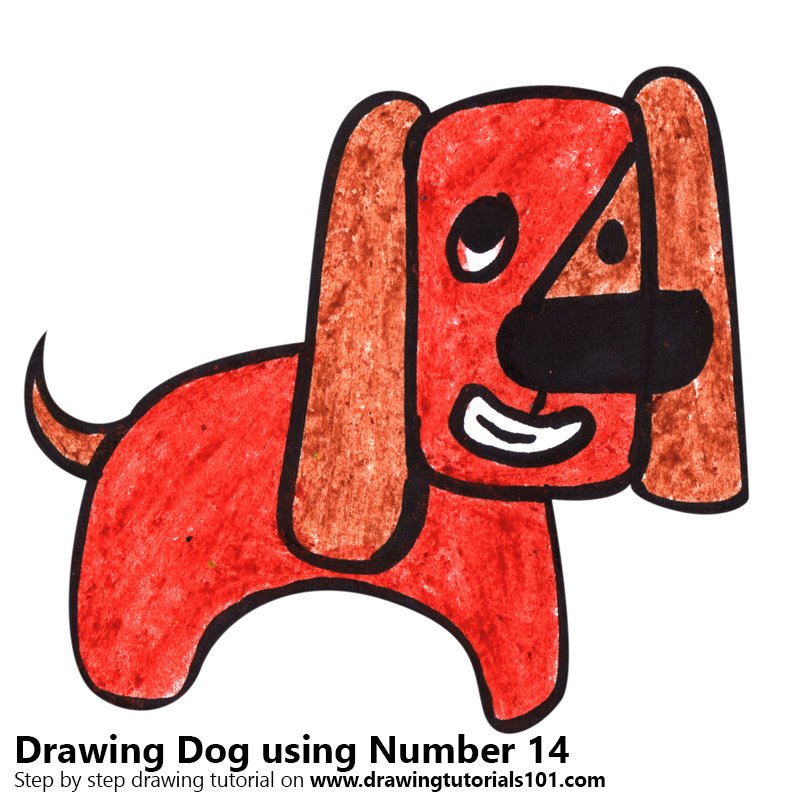 800x800 Dog Using Number Colored Pencils