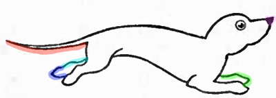 400x143 How To Draw Cartoon Dog Running, Jumping, And Playing